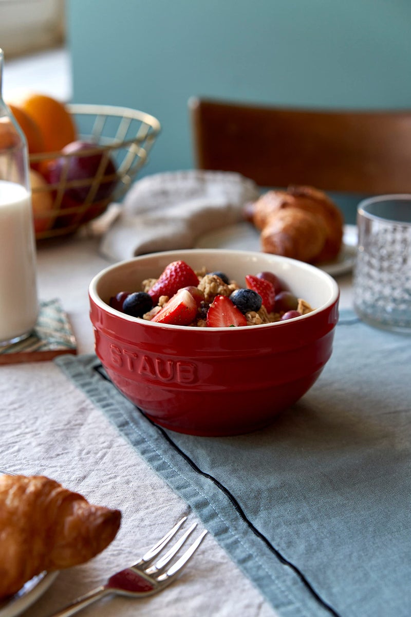 STAUB Ceramic 2-pc Large Universal Bowl Set, 6.5-inch/1.25-qt, Cherry - Image 5